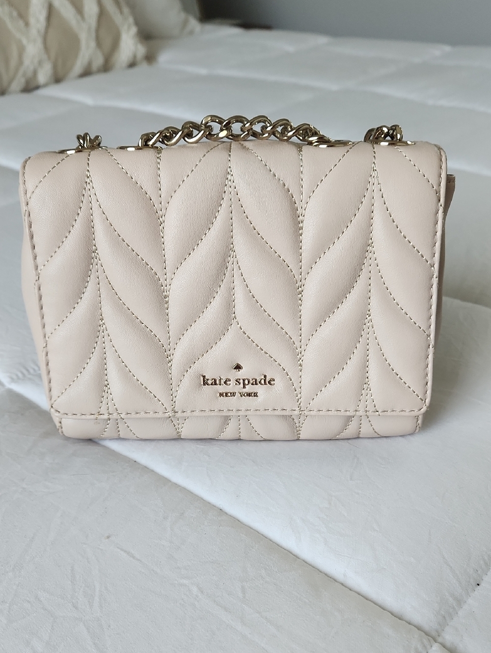 kate spade Quilted Leather Crossbody in Blush